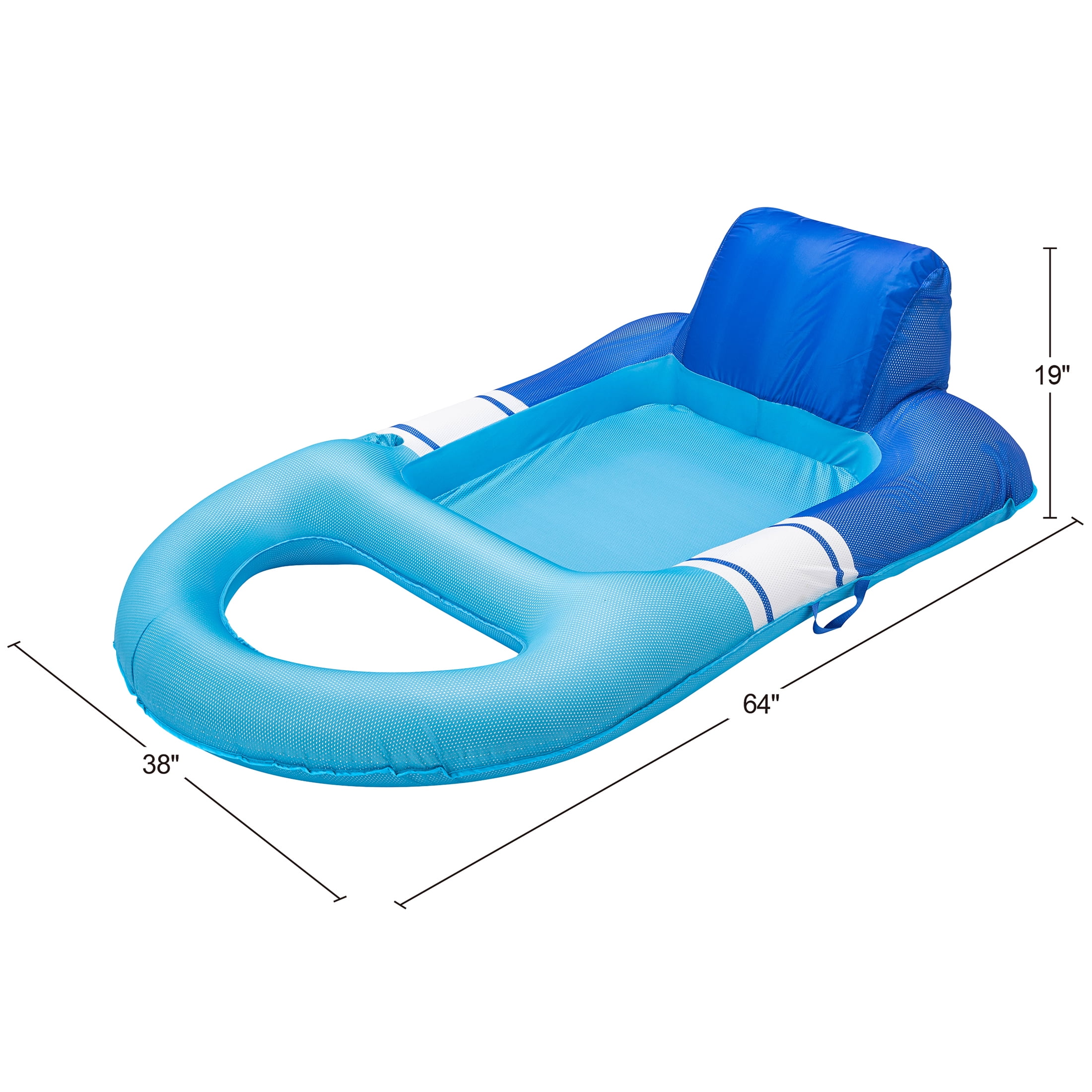(2 pack) Ozark Trail Inflatable Mesh Relax Lounge, Blue & White