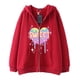 thumbnail image 3 of Sudadera con capucha con cremallera y estampado dulce en forma de corazón Harajuku Y2k gótica de hip-hop oscuro para hombres y mujeres, chaqueta Harajuku, sudadera, 3 of 4