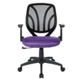 thumbnail image 3 of Screen Back Chair with Purple Mesh Flip Arms and Silver Accents, 3 of 8