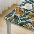 thumbnail image 5 of HAOXIT - Goldenrod Yellow Hand Block Print Cotton Cloth Dinning Table Cover Wedding Thanks Giving Christmas 36*36, 5 of 8