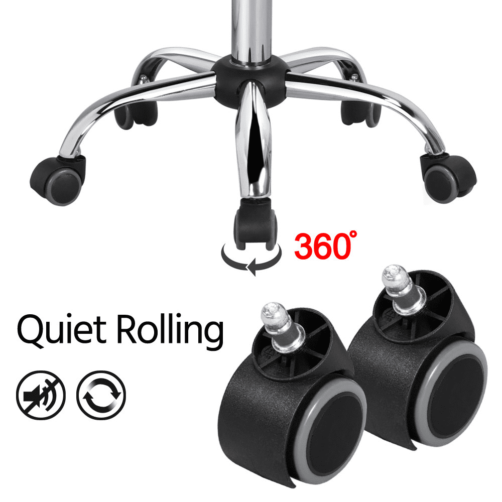 Yaheetech Adjustable Office Chair PU Leather Armless Chair with Wheels, Black