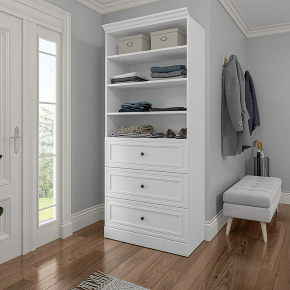 Organisateur de garde-robe avec tiroirs 36L Versatile de Bestar, blanc