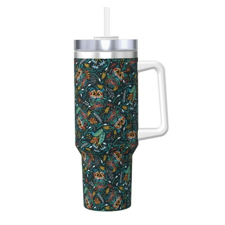 

Tideii Owl Doodle for 40OZ Ice Cup Stainless Steel Heat-insulating and Cold-insulating Water Cup with Handle Suitable for Indoor and Outdoor Activities