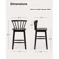 thumbnail image 3 of Joyyskill Modern Bar Stools Set of 2, 24" Wooden Counter Height Barstools, Modern Armless Farmhouse Bar Dining Chairs with Back & Footrest, Black, 3 of 5