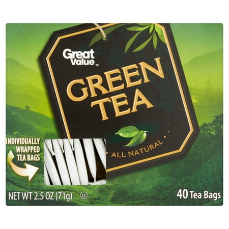 Great Value Sacs thé vert de thé, 40ct