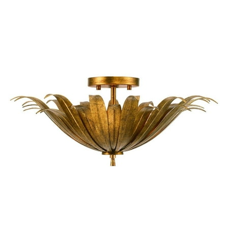 Capital Lighting-Eden - 3 Light Semi-Flush Mount In Bohemian Style-8.5 Inches Tall and 18 Inches Wide-Antique Gold Finish
