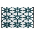 thumbnail image 2 of Non-Slip Area Rug 31"x20" Indoor Washable Floor Mats Carpet Printed for Living Room, Bedroom, Home Decor Dark Green Geometric Flowers, 2 of 7