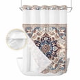thumbnail image 2 of Boho Tribe No Hook Shower Curtain Waterproof, Bathroom Curtains with Snap in Liners and See Through Top Window, Southwest Aztec Colorful Abstract Pattern Hotel Style Bathtub Curtains Shower 72"Wx96"L, 2 of 8