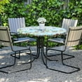 thumbnail image 6 of Round Fitted Tablecloth with Elastic Edge, 100% Waterproof Oil Proof Plastic Table Cover, Vinyl Flannel Backed Tablecloth Fits 36"-44" Round Tables for Dinner, Outdoor, Picnic, Leaves, 6 of 6