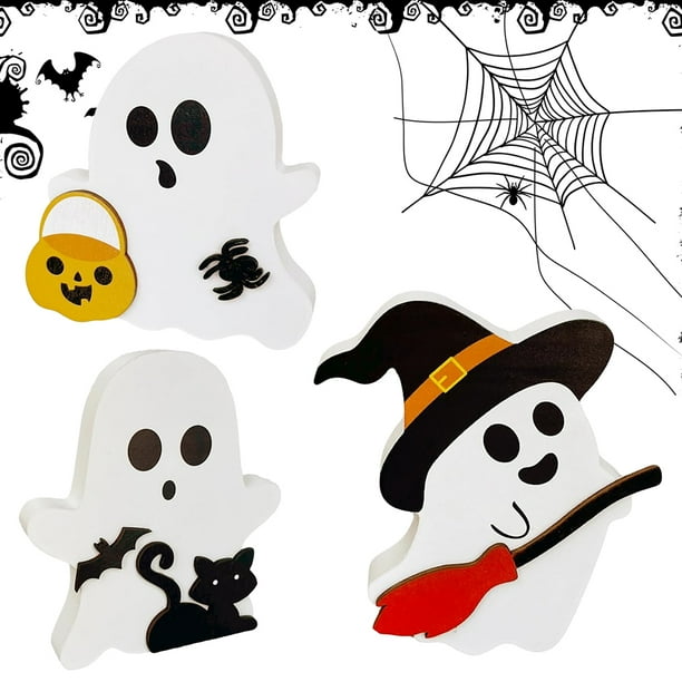 Estante Halloween PVC Bloques Calabaza 3 Uds. Bandeja Mesa Habitación