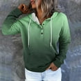 thumbnail image 2 of Sweatshirts For Women Loose Fit Womens Tops Clearance Print Gradient Loose Long Sleeve Button Hoodie Sweater, 2 of 5