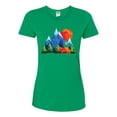 thumbnail image 2 of Neon Colorful California Bear Sunset Cali Redwoods | Womens Fashion Graphic T-Shirt, Kelly, Small, 2 of 4