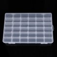 thumbnail image 3 of Caja de almacenamiento de plástico con 36 compartimentos ajustable, caja para pendientes de joyería (transparente), 3 of 7