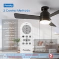thumbnail image 4 of Ventilador de techo Passky de 42" de perfil bajo con luz, control remoto, negro, 4 of 8