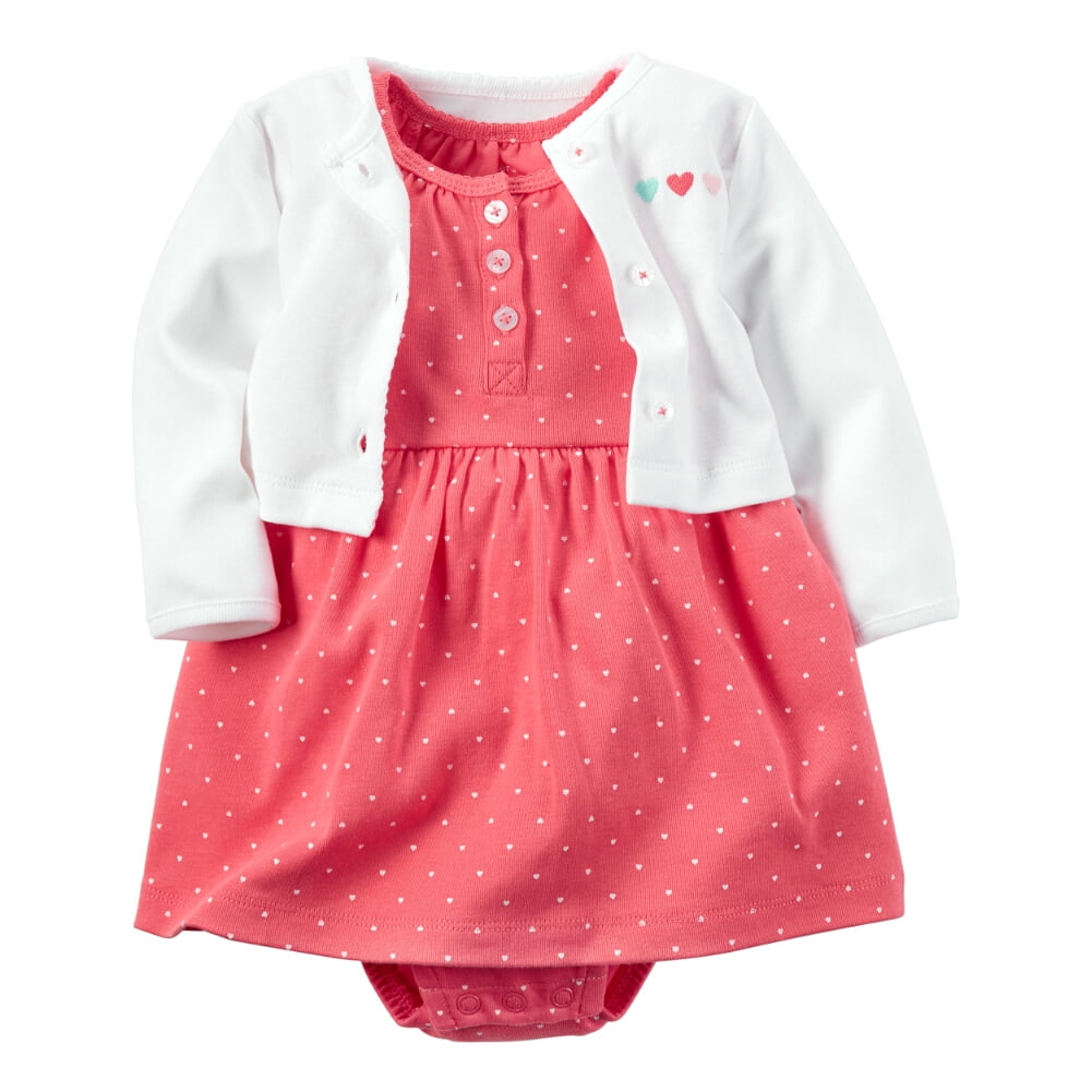 Carter's Carters Baby Clothing Outfit Girls 2Piece Dress & Cardigan