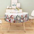 thumbnail image 4 of Duangreer Christmas 60''Round Tablecloth, Elegant Snowman and Santa Claus Print Washable Picnic Table Cover for Party, Dining, Indoor and Outdoor, 4 of 6