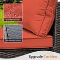 thumbnail image 3 of TANGJEAMER 9 Piece Patio Furniture Set with Fire Pit Table, All Weather Outdoor Sectional PE Rattan, Patio Conversation Sets with Cushions for Garden Lawn Balcony（Red）, 3 of 7
