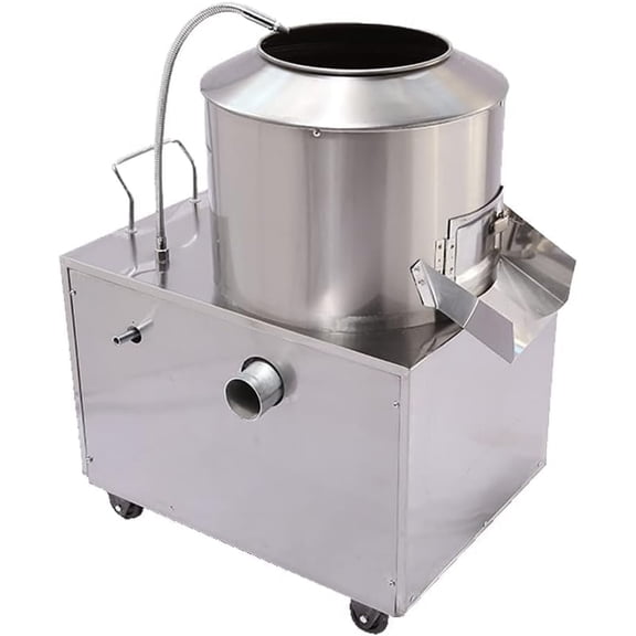 HPDMC Commercial Potato Peeler - 1500W Automatic Electric Vegetable Washer & Peeler - 430 Stainless Steel Root Vegetable Scrubber with Caster Wheels - 110V