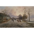 thumbnail image 2 of Emil Barbarini 18x13 Gold Ornate Wood Frame and Double Matted Museum Art Print Titled - Evening Mood Over a Village Landscape, 2 of 4