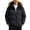 1-Black, variant on Men's Winter Coats Fashion Faux Fur Hoodie Corduroy Patchwork Long Sleeve Puffer Jacket Full Zip Warm Outerwear Daily Casual Wear