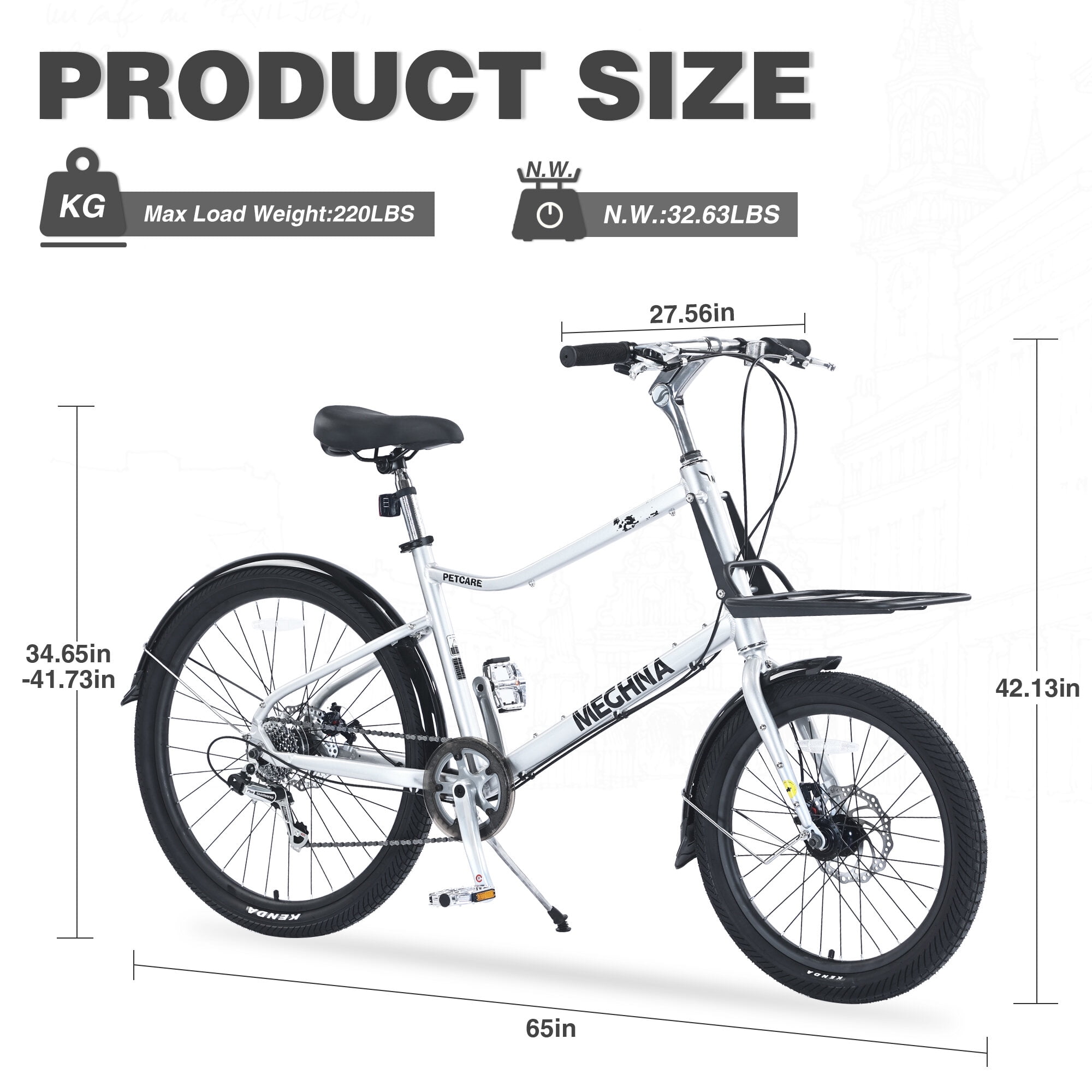 Mountain Bikes 7 Speed, Aluminum Alloy Frame, Multiple Colors 26 Inch Bike,Cargo Bike for Women and Men,Hybrid Bikes