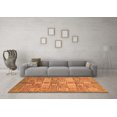 thumbnail image 3 of Ahgly Company Indoor Round Abstract Orange Modern Area Rugs, 5' Round, 3 of 4