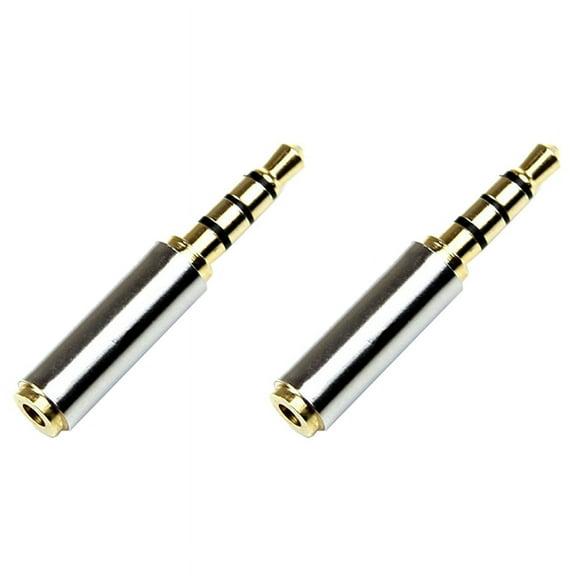 2X Golden 3.5Mm Male to 2.5Mm Female Plug Stereo Audio Earphone Jack Adapter Converter