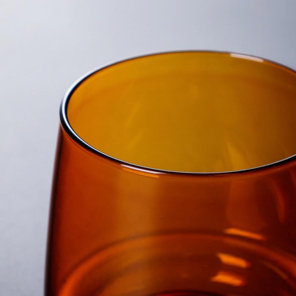 Glass Teacups and Saucers Set, Vintage Glass Coffee Cup, Amber Glass Coffee Cups, Coffee Cups with Handle, Colored Tea Glasses for Espresso, Cappuccino, Latte, Tea, Milk