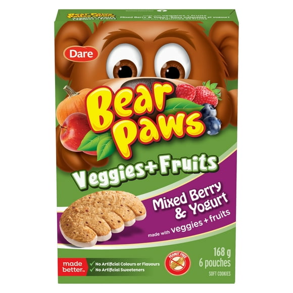 Pattes D'ours mélange de baies et de yaourt 168g Pattes D'ours mélange de baies et de yaourt 168g