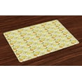 thumbnail image 1 of Garden Art Placemats Set of 4 Narcissus Flowers Bouquet Colorful Jonquil Blooms Hand Drawn Spring Pattern, Washable Fabric Place Mats for Dining Room Kitchen Table Decor,Multicolor, by Ambesonne, 1 of 4