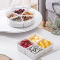 thumbnail image 4 of Round Plastic Divided Serving Tray with Lid 4/5 Individual Dishes Food Storage Containers Snack Fruit Veggie Candies Serving Platter Home Supplies, 4 of 7