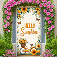 thumbnail image 6 of Decorative Design Hello Sunshine Sunflower Summer Banner Bicycle Basket Nature Illustration for Garden Party Indoor Decoration Outdoor Event, 6 of 8