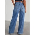 thumbnail image 3 of Pantalones PRETTYGARDEN de Pierna Ancha, Tiro Alto, Elásticos con Bajo Deshilachado, 3 of 6