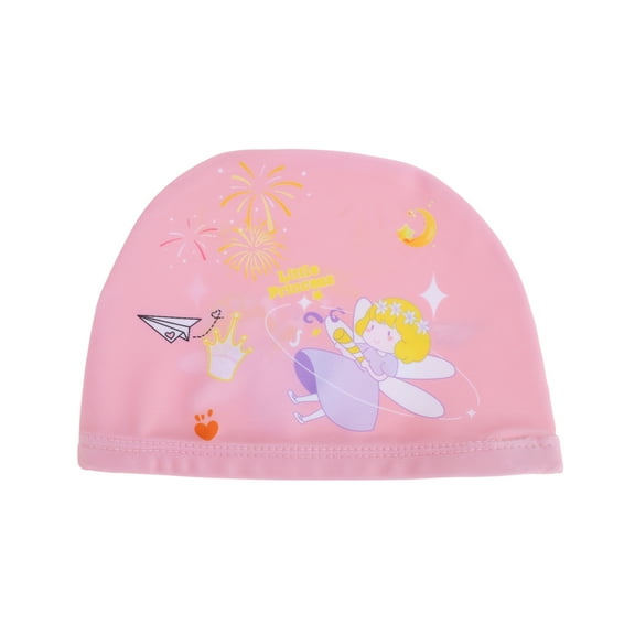 Unique Bargains 1 Pc Polyester Cartoon Figure Swim Cap Pink