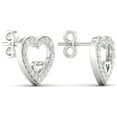 1/8Ct TDW Diamond 10K White Gold Heart Stud Earrings