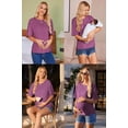 thumbnail image 3 of EKOUAER Maternity Shirts 3 Packs Short Sleeve Womens Oversized Pregnancy Tops Split Side Postpartum Blouse Clothes, 3 of 6