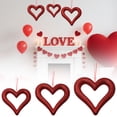 thumbnail image 2 of Large Valentine's Day Heart Ornaments for Tree,9.84 Inch Glitter Heart Ornaments Valentines Wreaths Foam Hang Valentines Decoration for Front Door Holiday Wedding Anniversary(Red), 2 of 6
