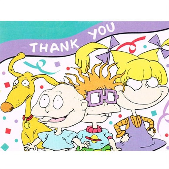 Various Rugrats Birthday Thank You Note Greeting Cards, 8ct