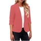 thumbnail image 1 of Blazer de moda para mujer, blusas de color liso, manga larga, cuello en V, chaqueta de traje informal, blusa de poliéster para mujer, 1 of 6