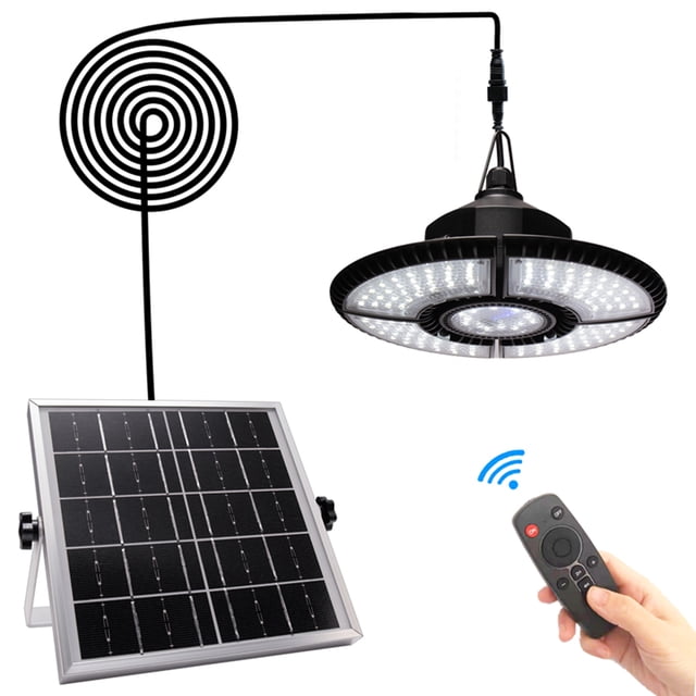 Mistaha 136LEDs Solar Pendant Lamp Garage Light Indoor Outdoor Hanging Lights with Remote Controller IP65