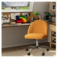thumbnail image 5 of SONGMY Office Chair Armless Cute Desk Chair Modern Adjustable Swivel Padded Fabric Vanity Task Computer Chair Home Office Desk Chairs with Wheels (Yellow), 5 of 7