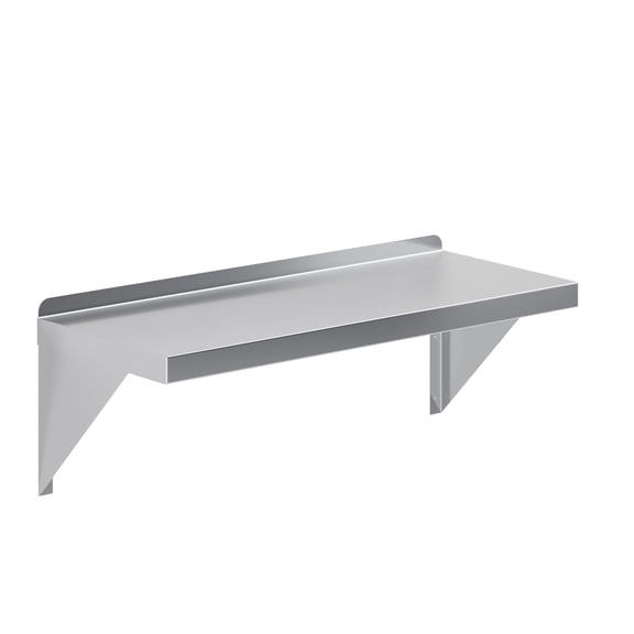 AmGood 12" Width x 30" Length | Stainless Steel Wall Shelf | Square Edge | Metal Shelving | Heavy Duty | Commercial Grade | Wall Mount | NSF Certified