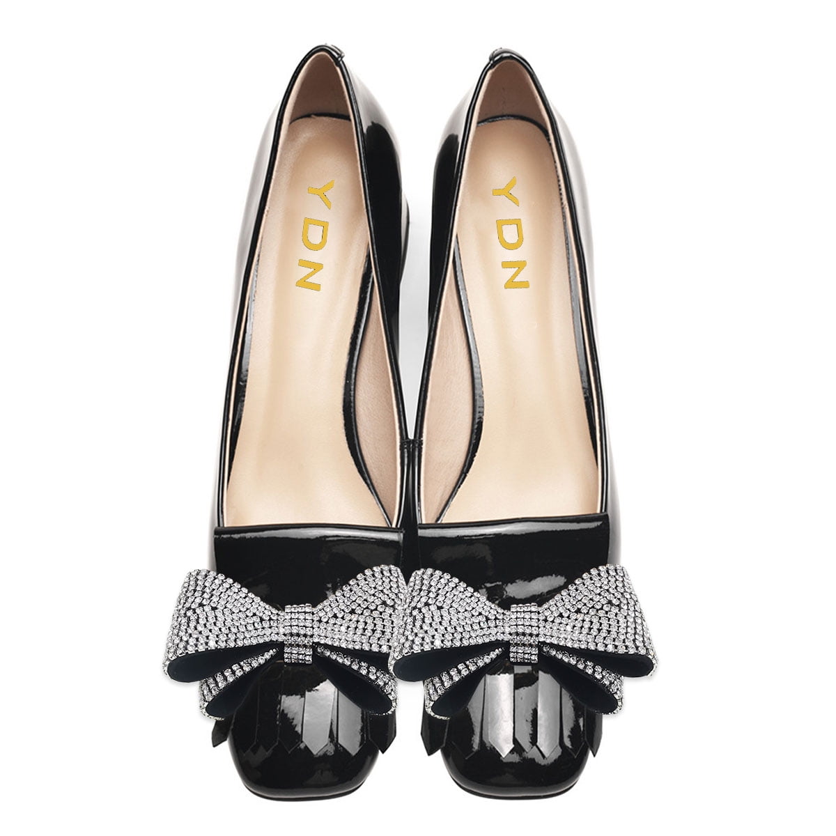 YDN Women Dressy Rhinestone Bows Mules Round Open Toe Sandals Sl