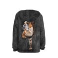 thumbnail image 2 of Xoenoiee Long Sleeve Boys Hoodies Vintage Bulldog Pattern Pullover Hoodies Hooded Sweater for Fall Winter Cosy Activewear with Kangaroo Pocket for Age 6-16 Years, M, 2 of 7