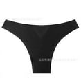 thumbnail image 3 of vigerkar Seamless Thong for Women Breathable Comfort Cotton Underwear Low Waisted Bikini Knickers Black, XL, 3 of 4