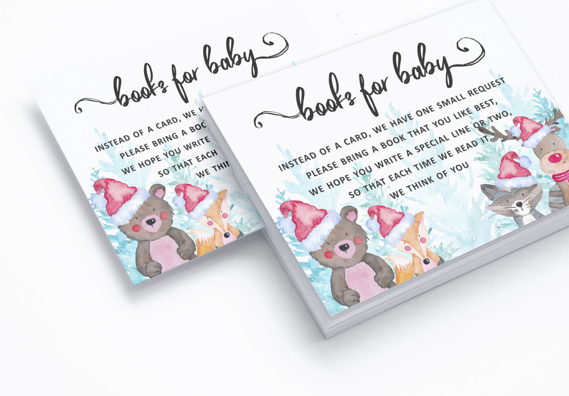 Inkdotpot Set Of 30Winter Jungle Theme Baby Shower Invitations-Diaper Raffle Tickets And Baby Shower Book Request Cards Gender Neutral Invites Its A Boy Its A Girl