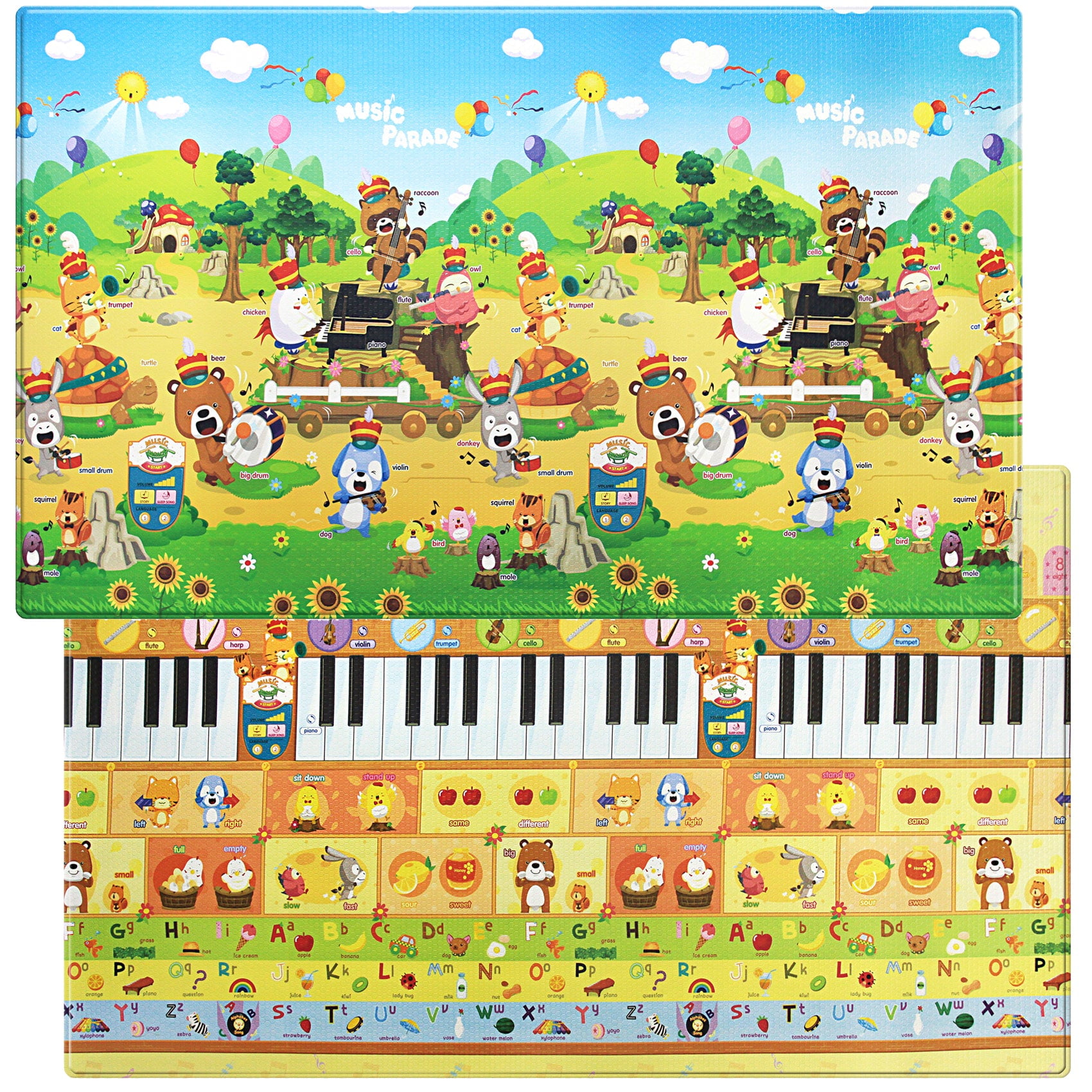 dwinguler eco-friendly kid's playmat - sound play mat with electronic talking pen (music parade)
