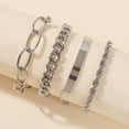 thumbnail image 4 of Weloille Exaggerated Thick Alloy Chain Fashion Gold And Bracelet Four-piece Set, 4 of 6