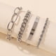 thumbnail image 4 of Pulseras para mujer, regalos para mujer, cadena de aleación gruesa exagerada, pulsera de oro de moda, conjunto de cuatro piezas, pulsera para mujer, 4 of 5