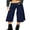 Malachite Blue, variant on Fold Over Gaucho Pants for Women Foldover Solid Flowy Capri Pants Y2k Wide Leg Yoga Culottes